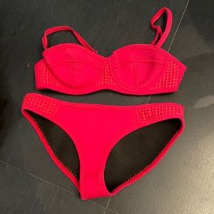 Hot pink triangle bikini